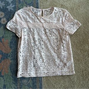Light Pink Lace Sheer Top